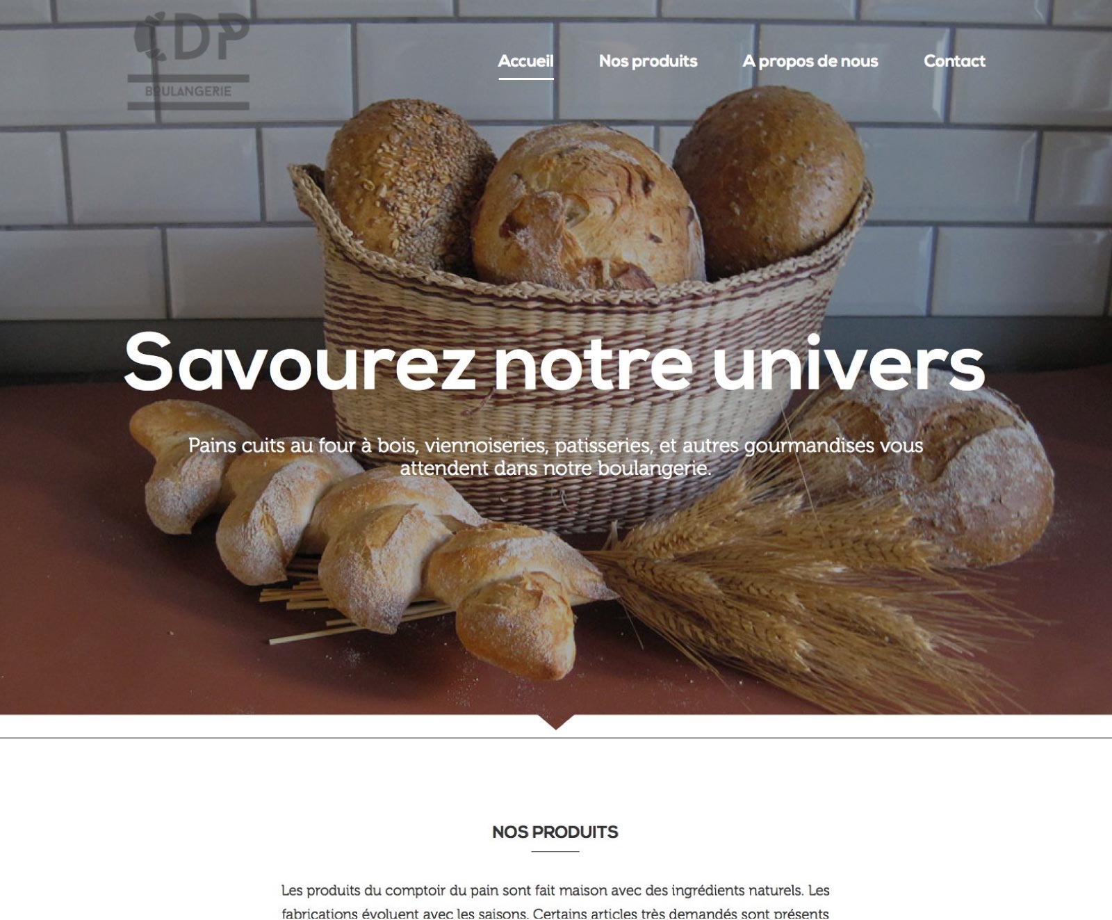 site web de la Boulangerie CDP